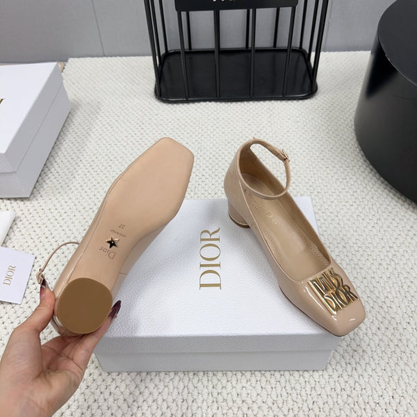 Miss Dior Pump 45mm In Beige Pink Glossy Lambskin 995143