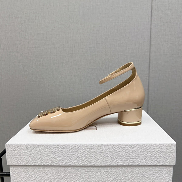 Miss Dior Pump 45mm In Beige Pink Glossy Lambskin 995143