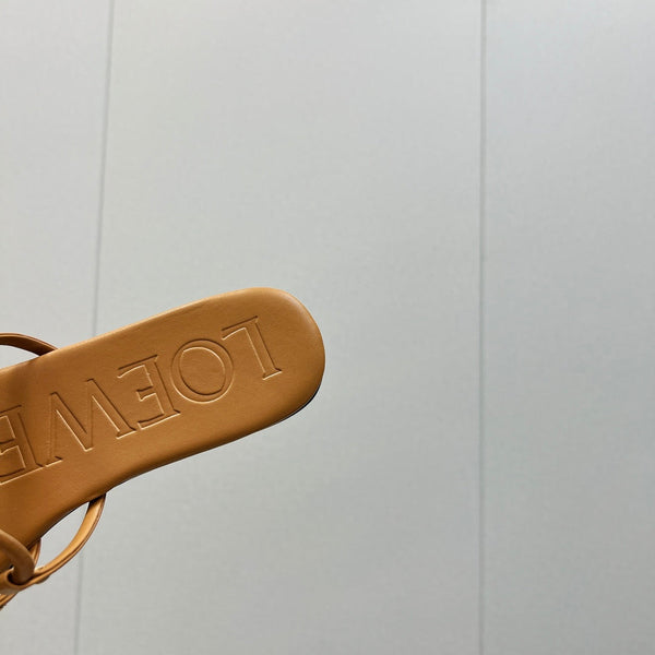Loewe 25 Petal Anagram Slides Marrone Pelle di Vacchetta