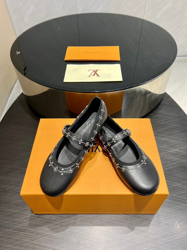 LV Romy Flat Ballerina Black Lambskin 516500