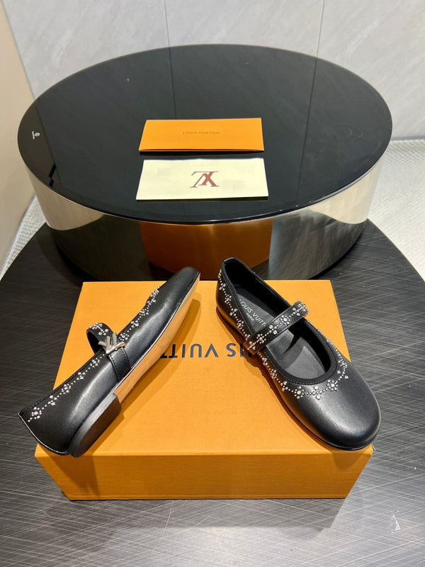 LV Romy Flat Ballerina Black Lambskin 516500