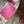 medium classic panier 25cm raffia and dark pink calfskin