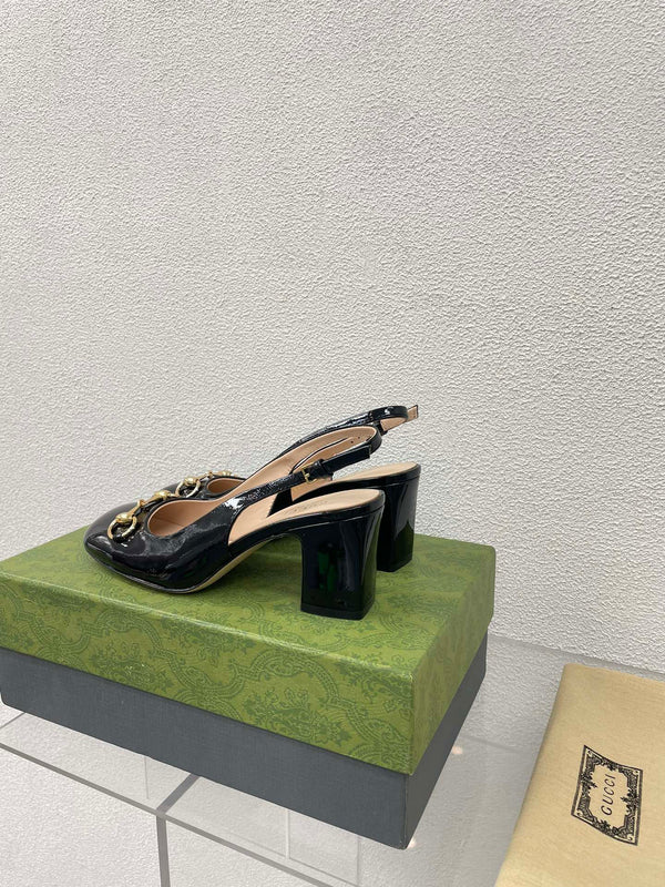 GG SLINGBACK HORSEBIT DA DONNA 75MM IN PELLE DI VITELLO NERA