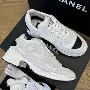 CC FW 25/26 Sneakers 40mm White Fabric Calfskin 500182