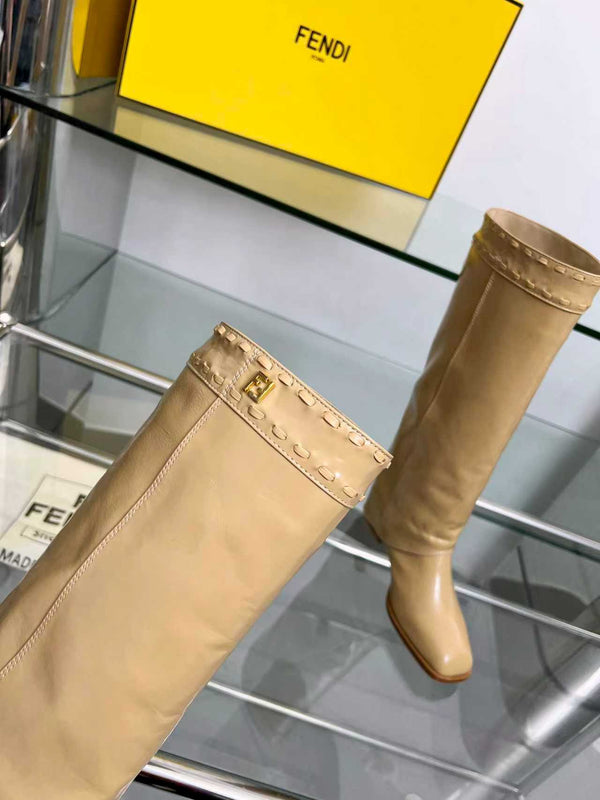FENDI High boots beige calfskin 521232