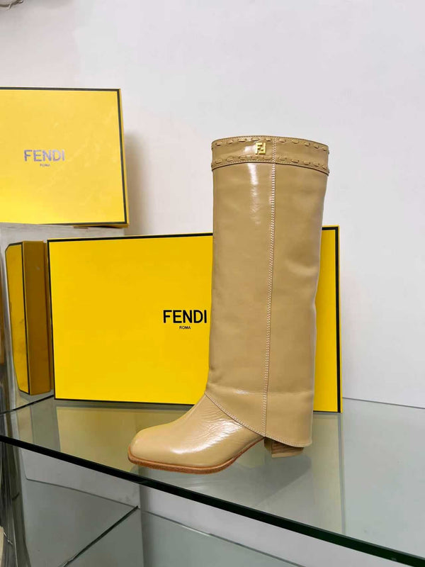 FENDI High boots beige calfskin 521232