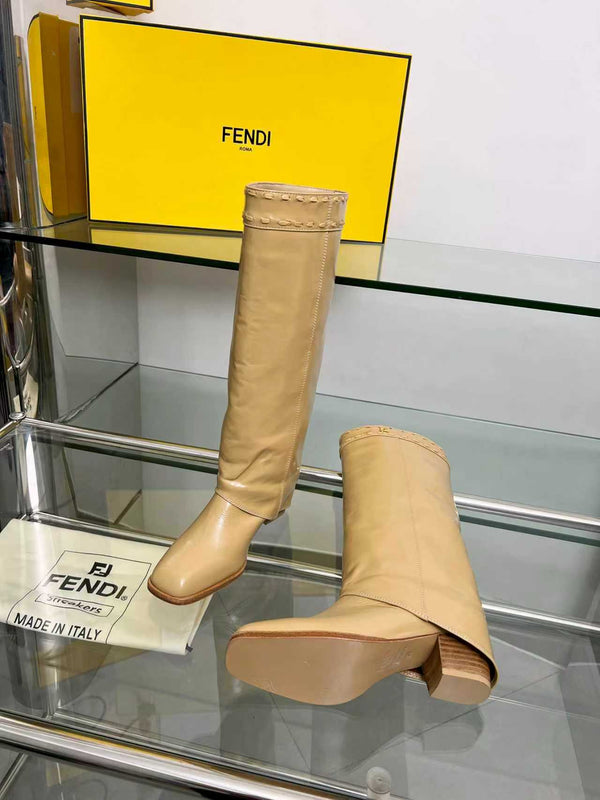 FENDI High boots beige calfskin 521232