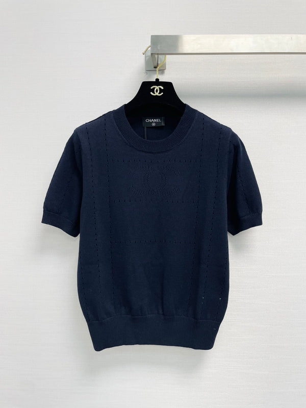 CC 26s Perforated Logo Short Sleeve Knit Sweater Wool 450765