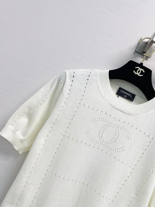 CC 26s Perforated Logo Short Sleeve Knit Sweater Wool 450765