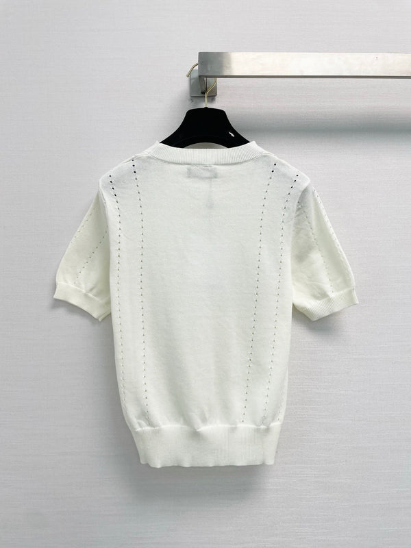 CC 26s Perforated Logo Short Sleeve Knit Sweater Wool 450765