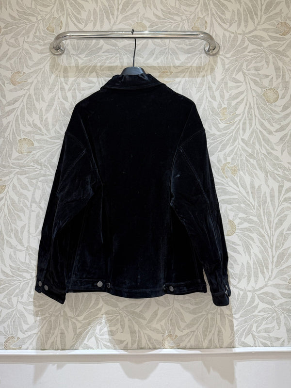 Prada Long Coat Black Velvet