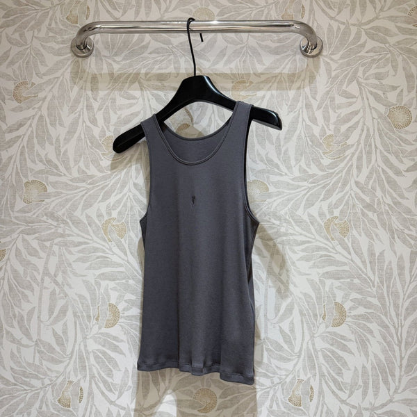 Gilet a coste YSL in cotone grigio fumo