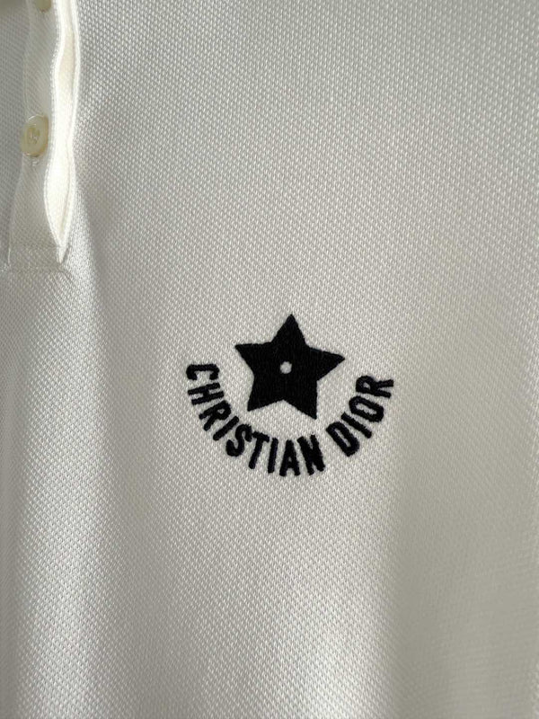 CD Lucky Star Polo Shirt White Cotton