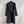 CD Hooded Long Coat Black Wool Silk