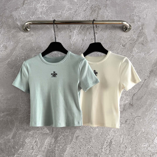 Fendi Embroidered T-shirt Cotton