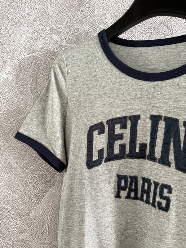 Celine CELINE PARIS Short-sleeve T-shirt Grey Cotton