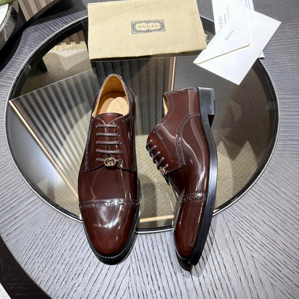 GG Men's Jordaan Shoe Brown Patent Leather 527836