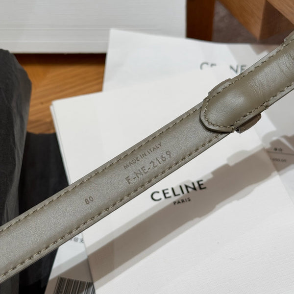 CEL Triomphe Belt 18mm Etoupe Gold Calfskin 187492