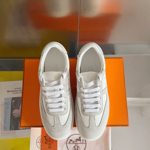 SNEAKERS BOOMERANG GRIGIO CHIARO CAMOSCIO BIANCO