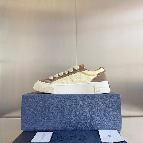 CD B33 Sneaker 40mm Brown Yellow Monogram Suede