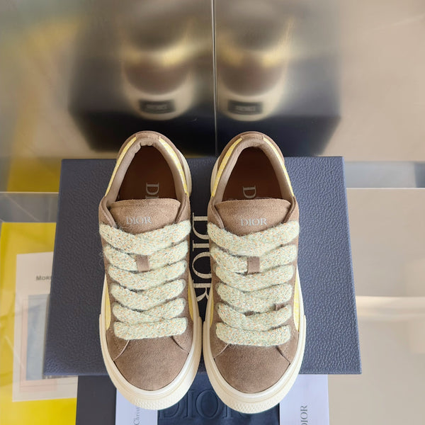 CD B33 Sneaker 40mm Brown Yellow Monogram Suede