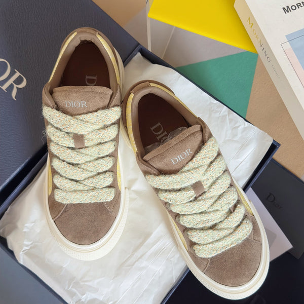 CD B33 Sneaker 40mm Brown Yellow Monogram Suede