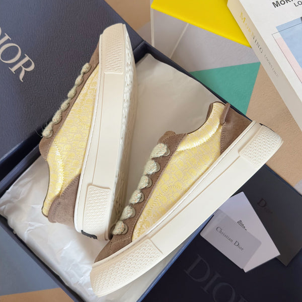 CD B33 Sneaker 40mm Brown Yellow Monogram Suede