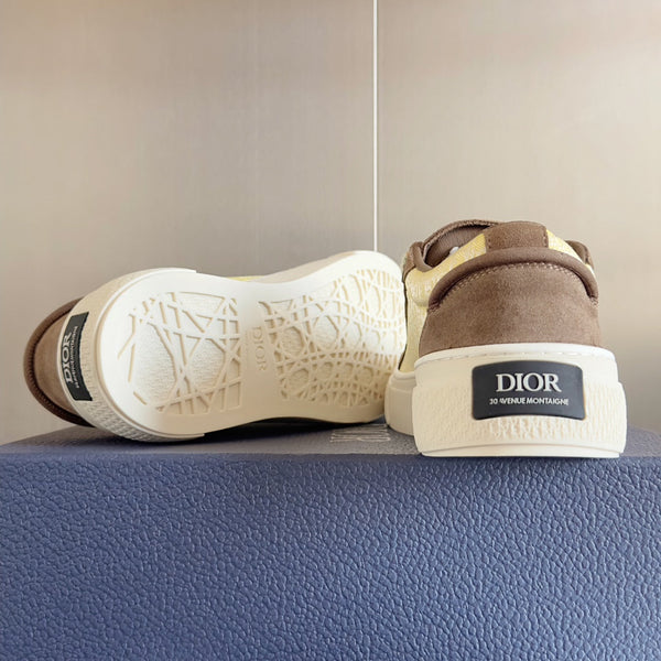 CD B33 Sneaker 40mm Brown Yellow Monogram Suede