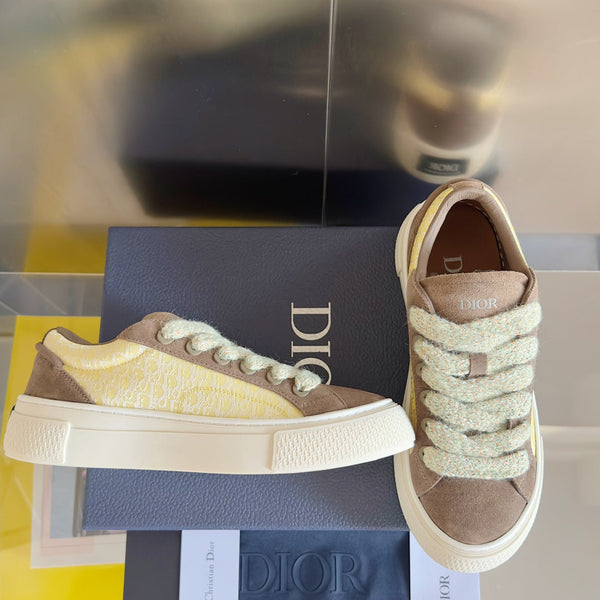CD B33 Sneaker 40mm Brown Yellow Monogram Suede