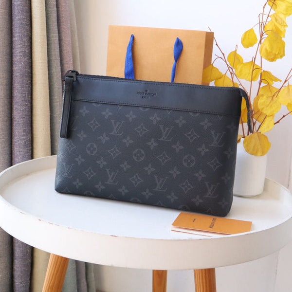 LV Pochette Voyage Souple Black Flower  Monogram Eclipse Canvas 179420