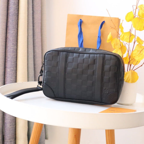 LV Pochette Kasai Clutches Damier Graphite Embossed Leather 175200
