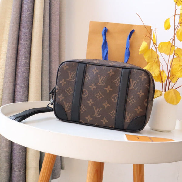 LV Pochette Kasai Clutches Monogram Canvas & Cowhile 175198