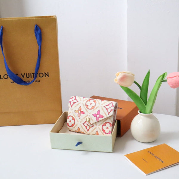 LV By the Pool Victorine Wallet Pink Monogarm Tiles Print Canvas 204713