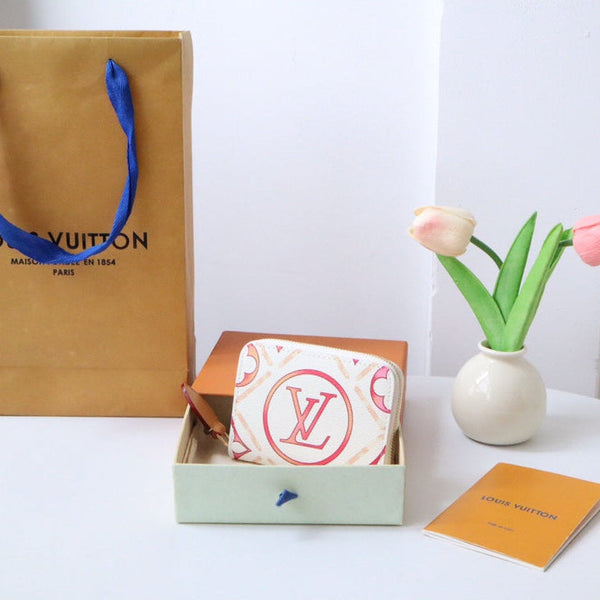 LV By the Pool Zippy Coin Purse Pink Monogarm Tiles Print Canvas 204710