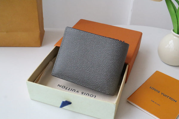 Portafoglio sottile LV M11582 Grigio Blu Cowhile 224133