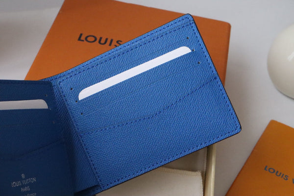 Portafoglio sottile LV M11582 Grigio Blu Cowhile 224133