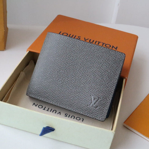 Portafoglio sottile LV M11582 Grigio Blu Cowhile 224133