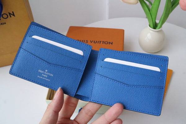 Portafoglio sottile LV M11582 Grigio Blu Cowhile 224133