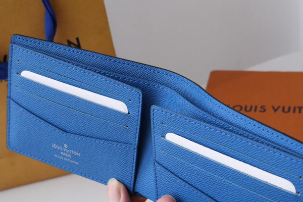 Portafoglio sottile LV M11582 Grigio Blu Cowhile 224133