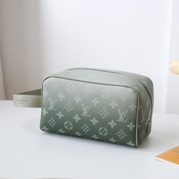 LV Locker Dopp Kit Khaki Green Monogram Canvas 224140