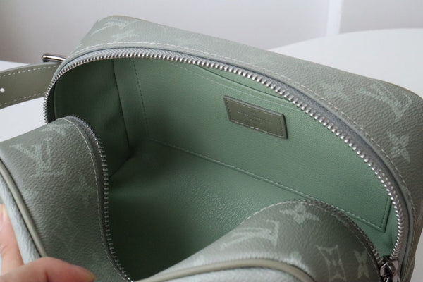 LV Locker Dopp Kit Khaki Green Monogram Canvas 224140