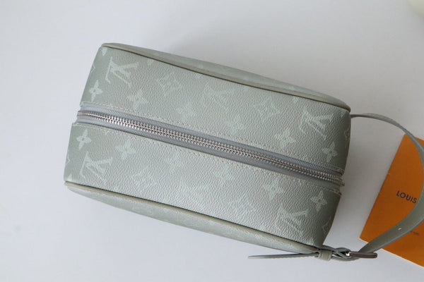 LV Locker Dopp Kit Khaki Green Monogram Canvas 224140
