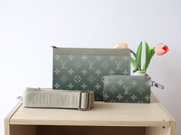 LV M11544 Gaston Wearable Wallet Elegant Green Monogram Canvas 224247