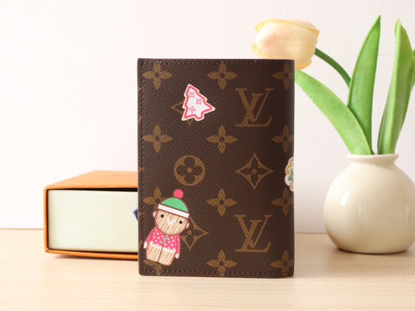 LV M12237 Passport Cover Candy Red Monogram Canvas 224254