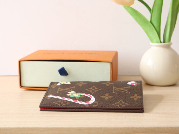 LV M12237 Passport Cover Candy Red Monogram Canvas 224254