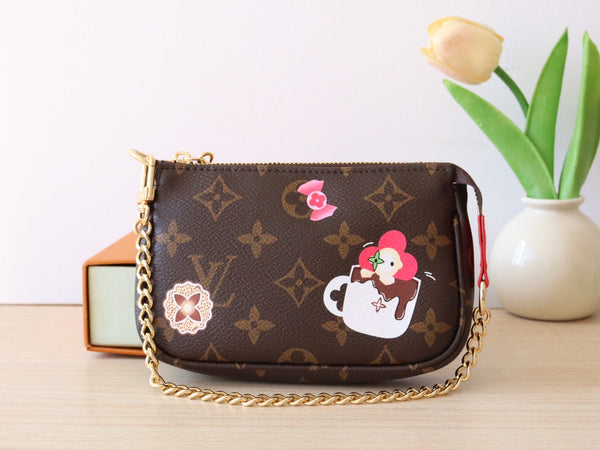 LV M12205 Mini Pochette Accessoires Candy Red Monogram Canvas 224255