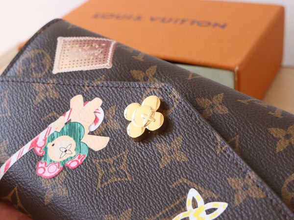 LV M12207 Sarah Wallet Candy Red Monogram Canvas 224256