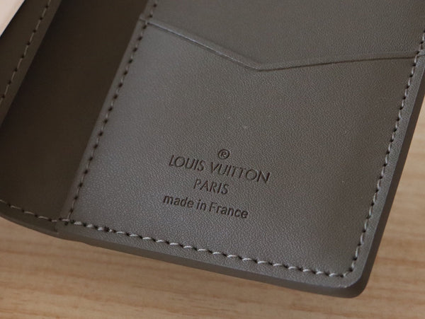LV Pocket Organizer Wallet Anthracite Grey Monogram Cowhide 224281