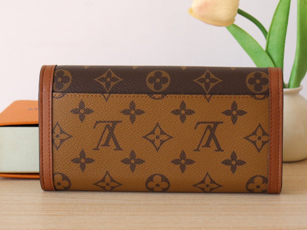 Portafoglio LV Sarah Monogram e Monogram Reverse Canvas 224222