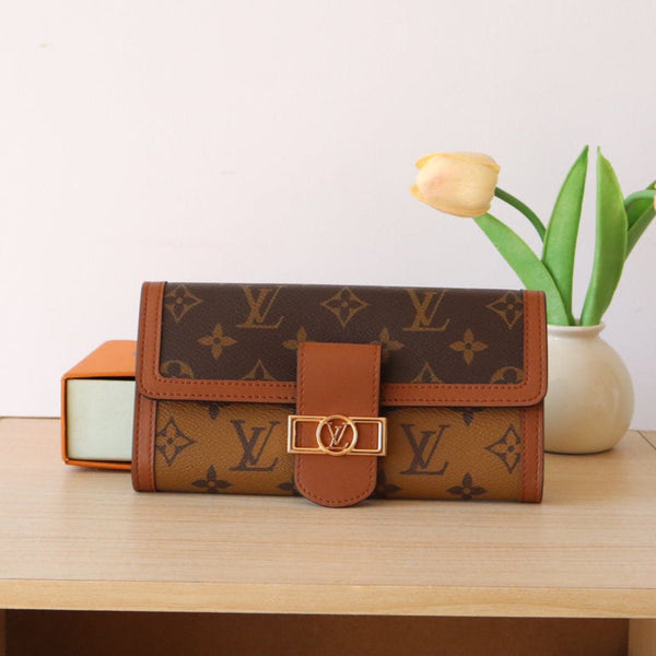 Portafoglio LV Sarah Monogram e Monogram Reverse Canvas 224222